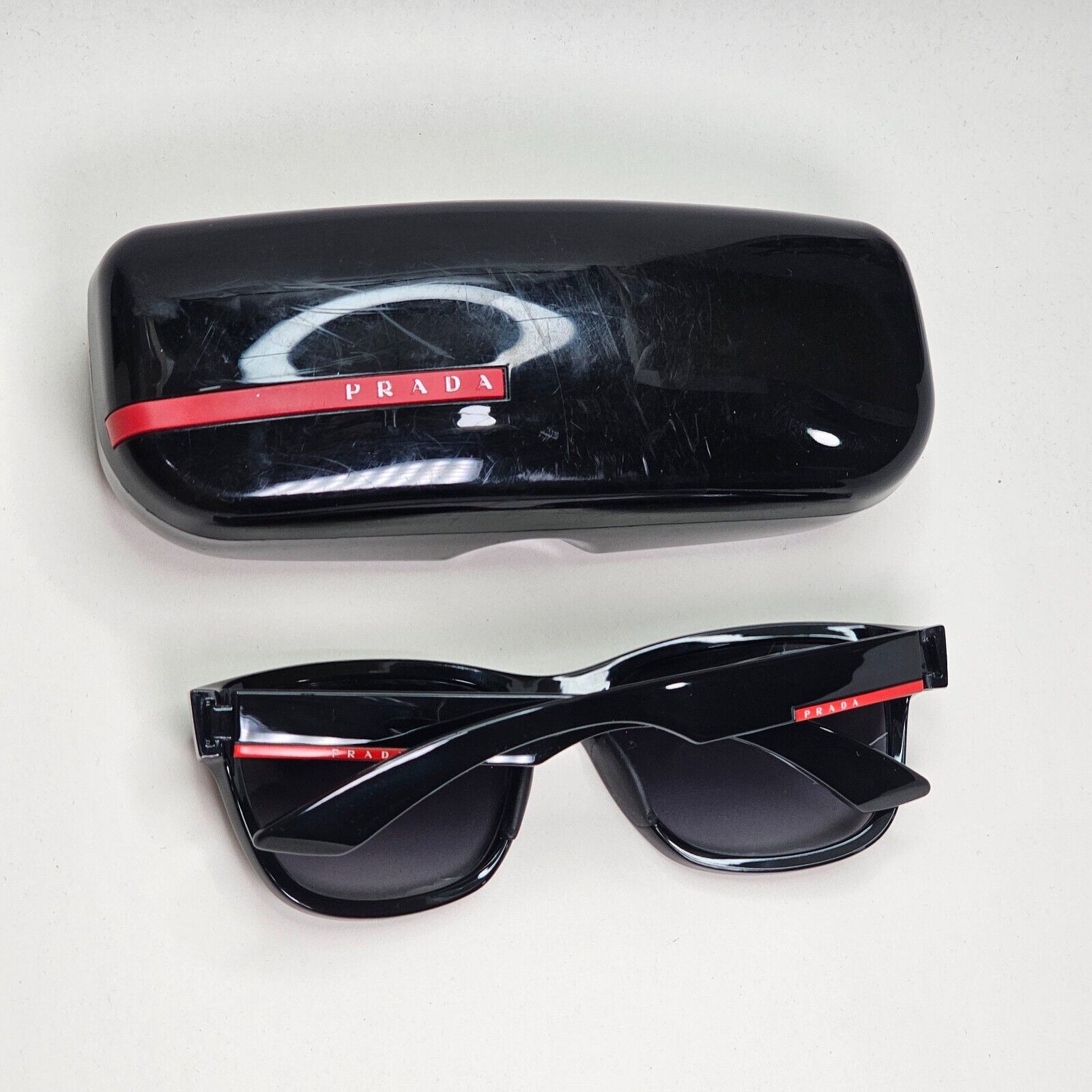 Prada Sunglasses Polarised Square Black Grey PS03QS SPS 03Q 1AB-5W1 120824