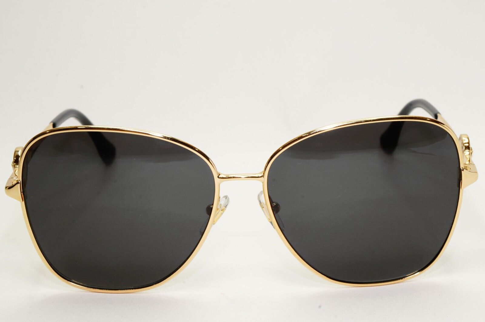 Versace Sunglasses Gold Black Medusa Square Metal MOD VE 1289 1002 57mm