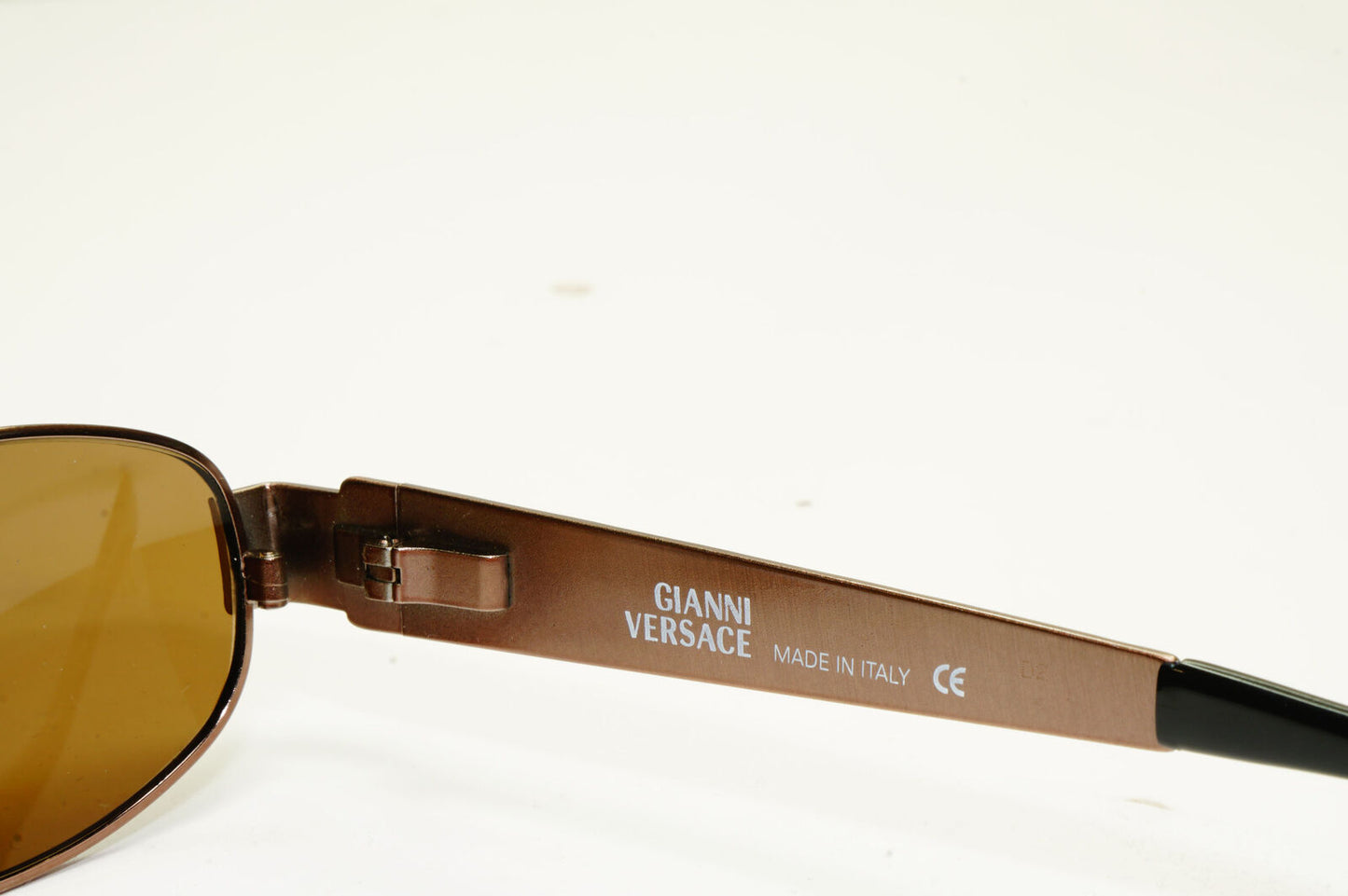 Gianni Versace 1996 Vintage Copper Medusa Brown Metal Sunglasses MOD X36 COL 53M