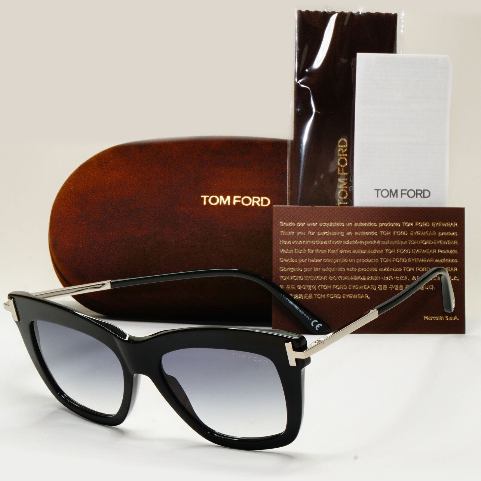 Tom Ford Sunglasses Dasha Black Silver Grey Gradient FT0822 TF 822 01B