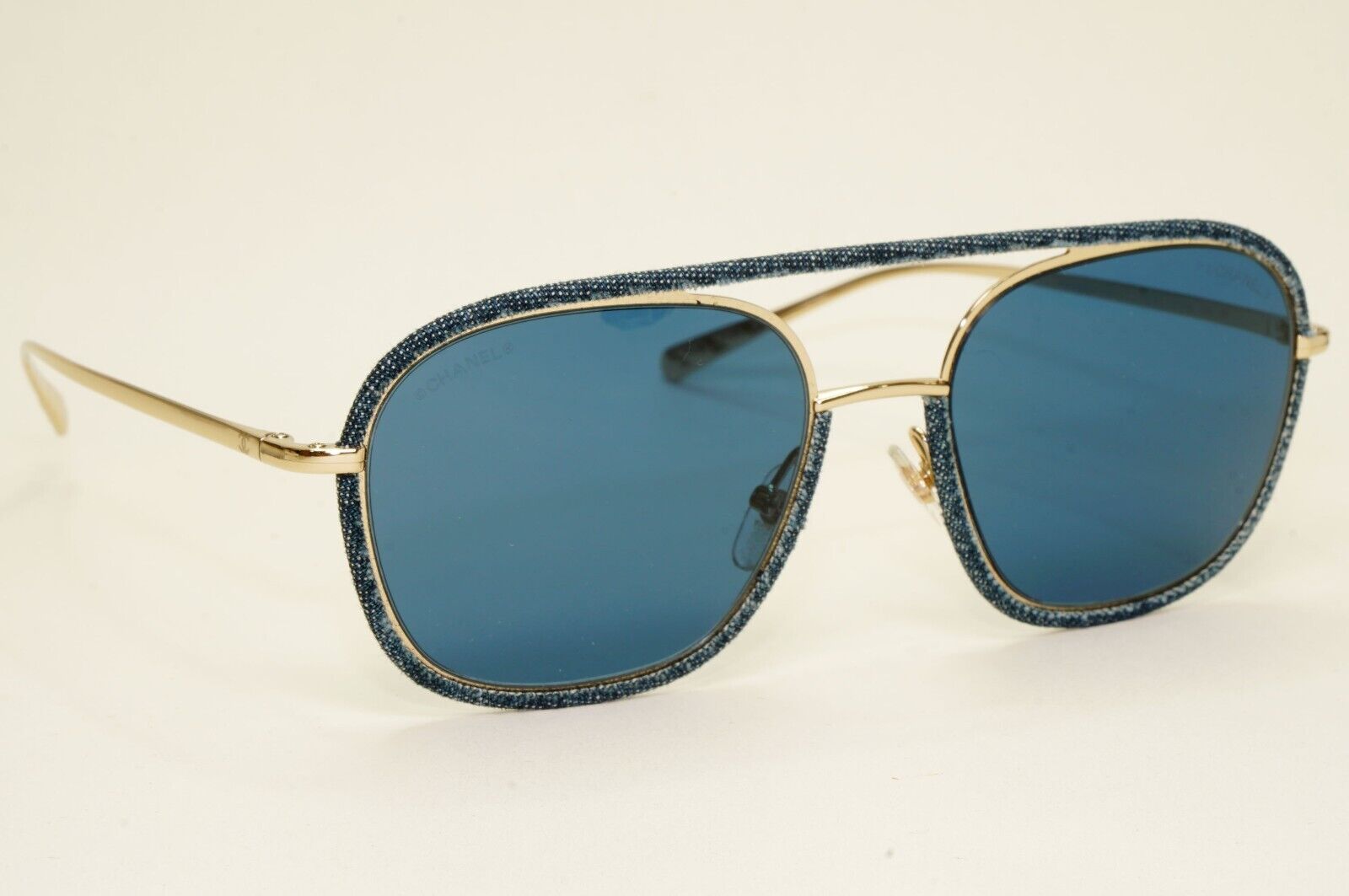 Chanel Sunglasses Denim Gold Dark Blue Metal Pilot 4249-J c.395/80 53mm