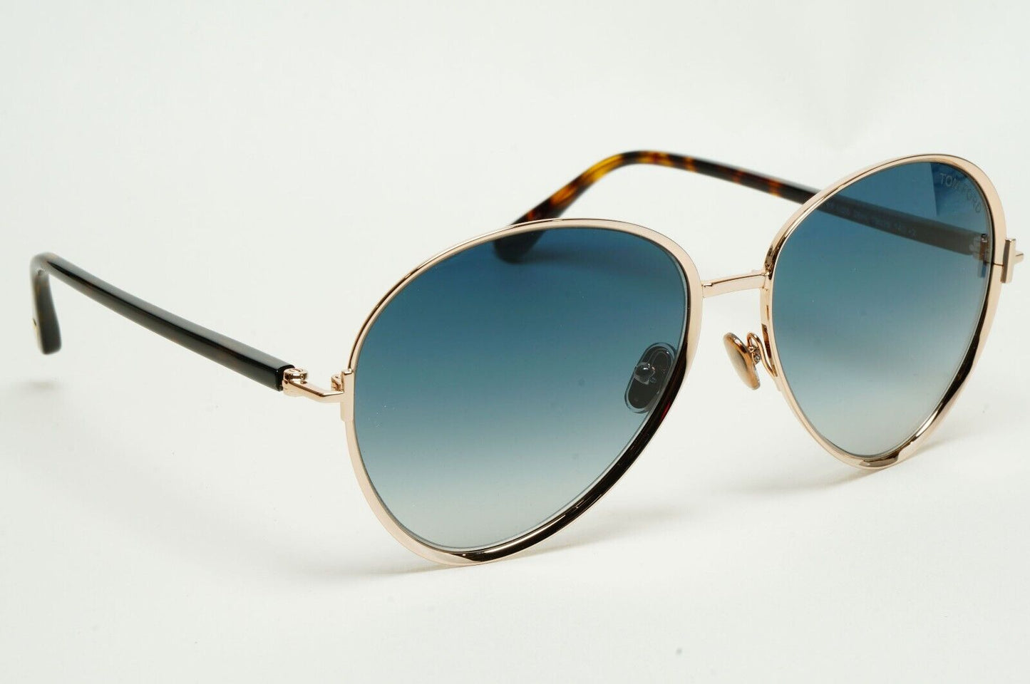 Tom Ford Sunglasses Rio Gold Brown Blue Teal Metal Pilot FT1028 TF 1028 28W