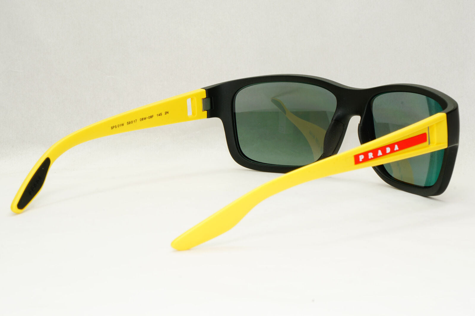 Prada Sunglasses Black Yellow Blue Red Mirror Square PS01WS SPS 01W 08W-08F 59mm