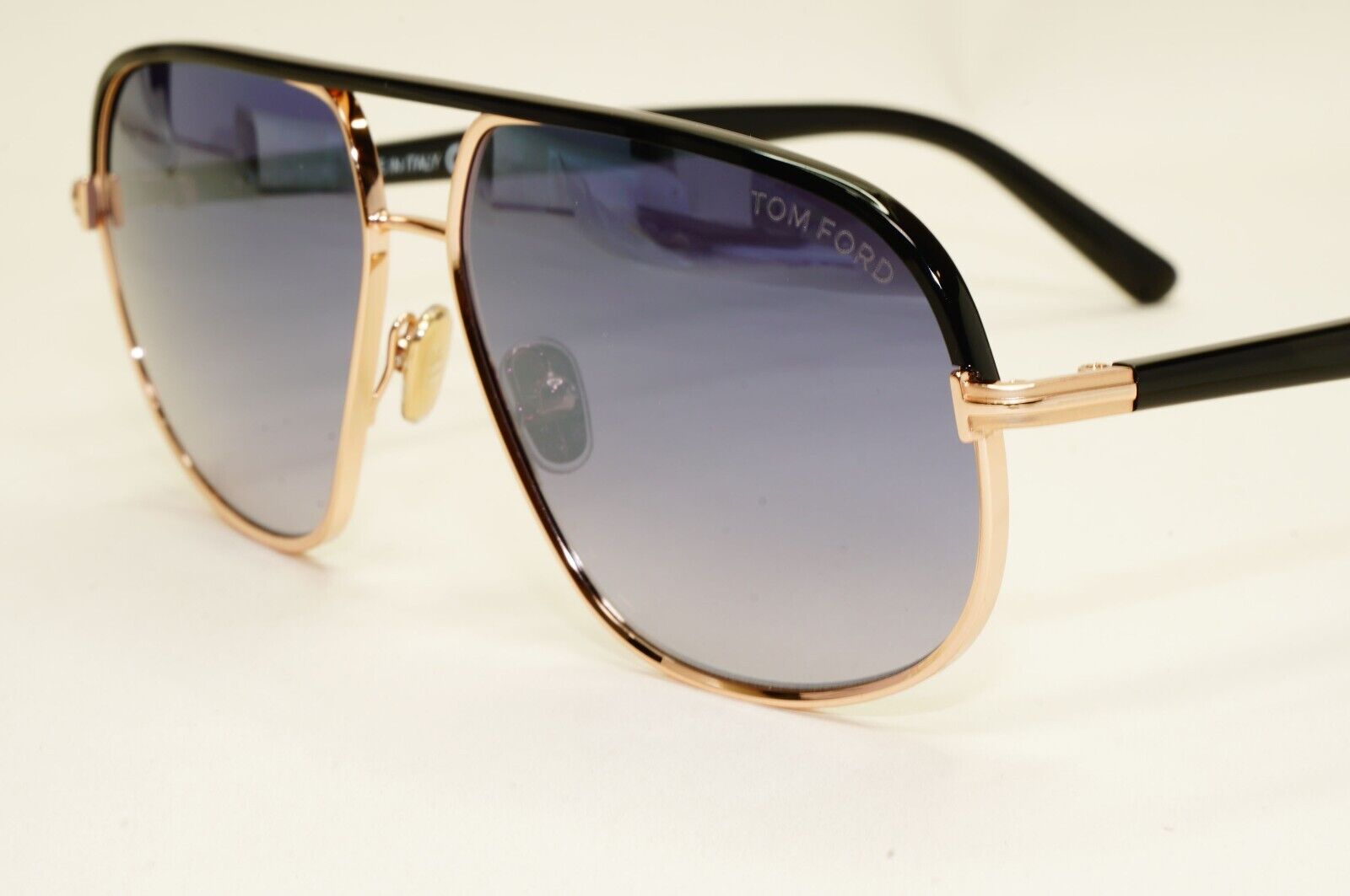 Tom Ford Sunglasses Maxwell Pilot Gold Black Blue Gradient FT1019 TF 1019 28B