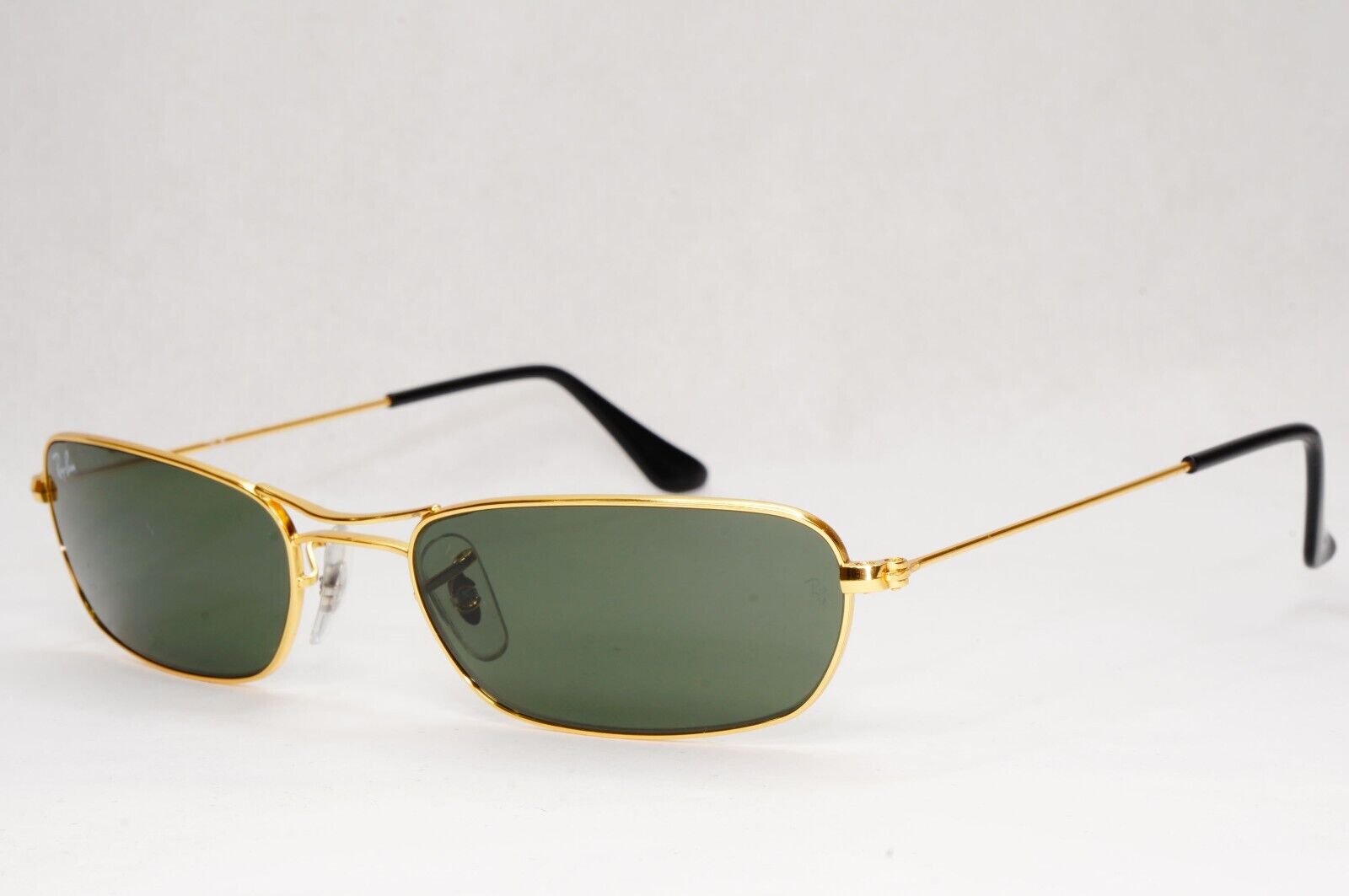 Ray-Ban Sunglasses Year 2009 Slim Sleek Rectangle Gold Green RB 3381 001 56mm