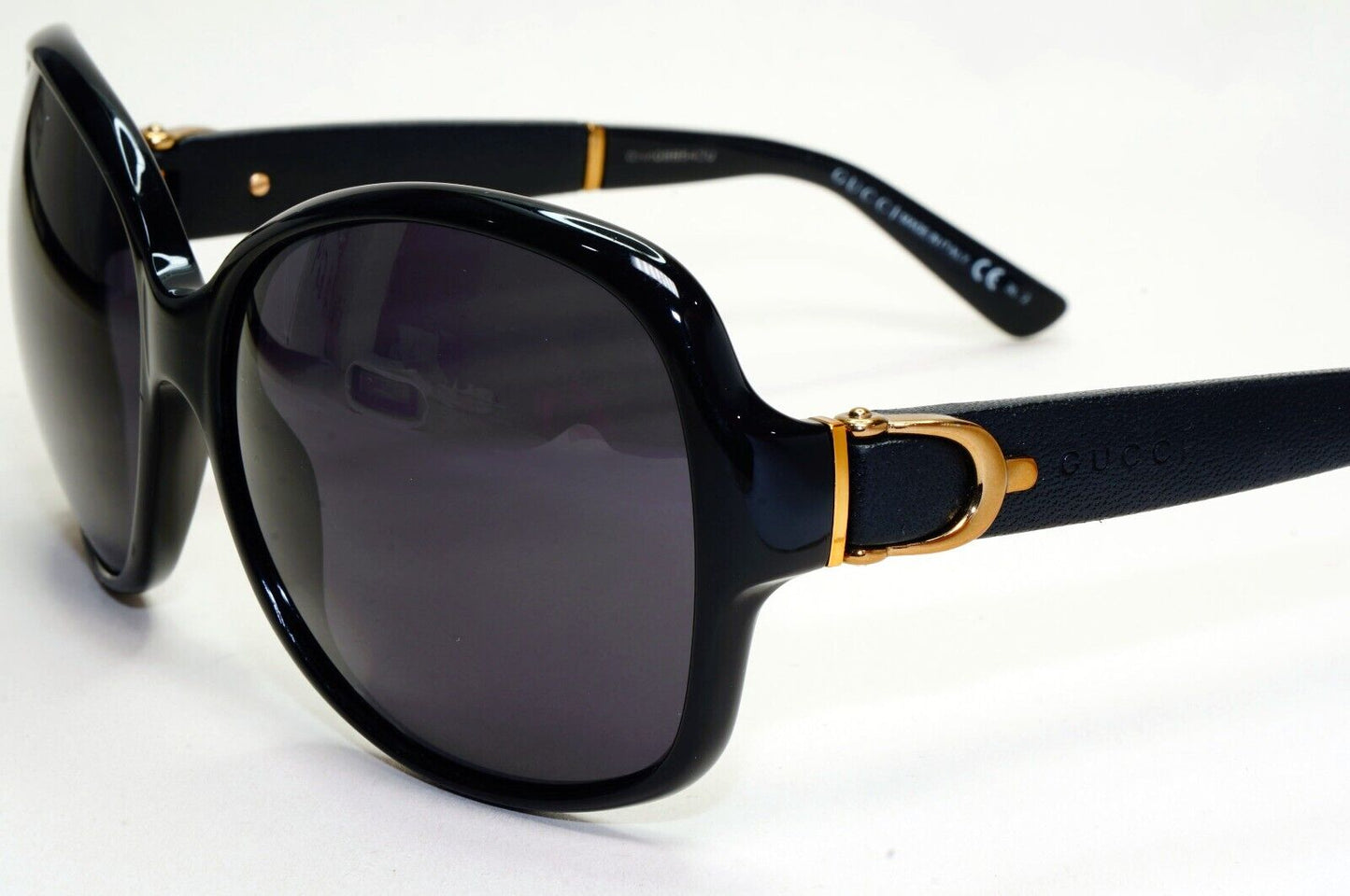 Gucci Sunglasses 2012 Vintage Black Gold Leather Horsebit GG 3638/S 75CED 301024