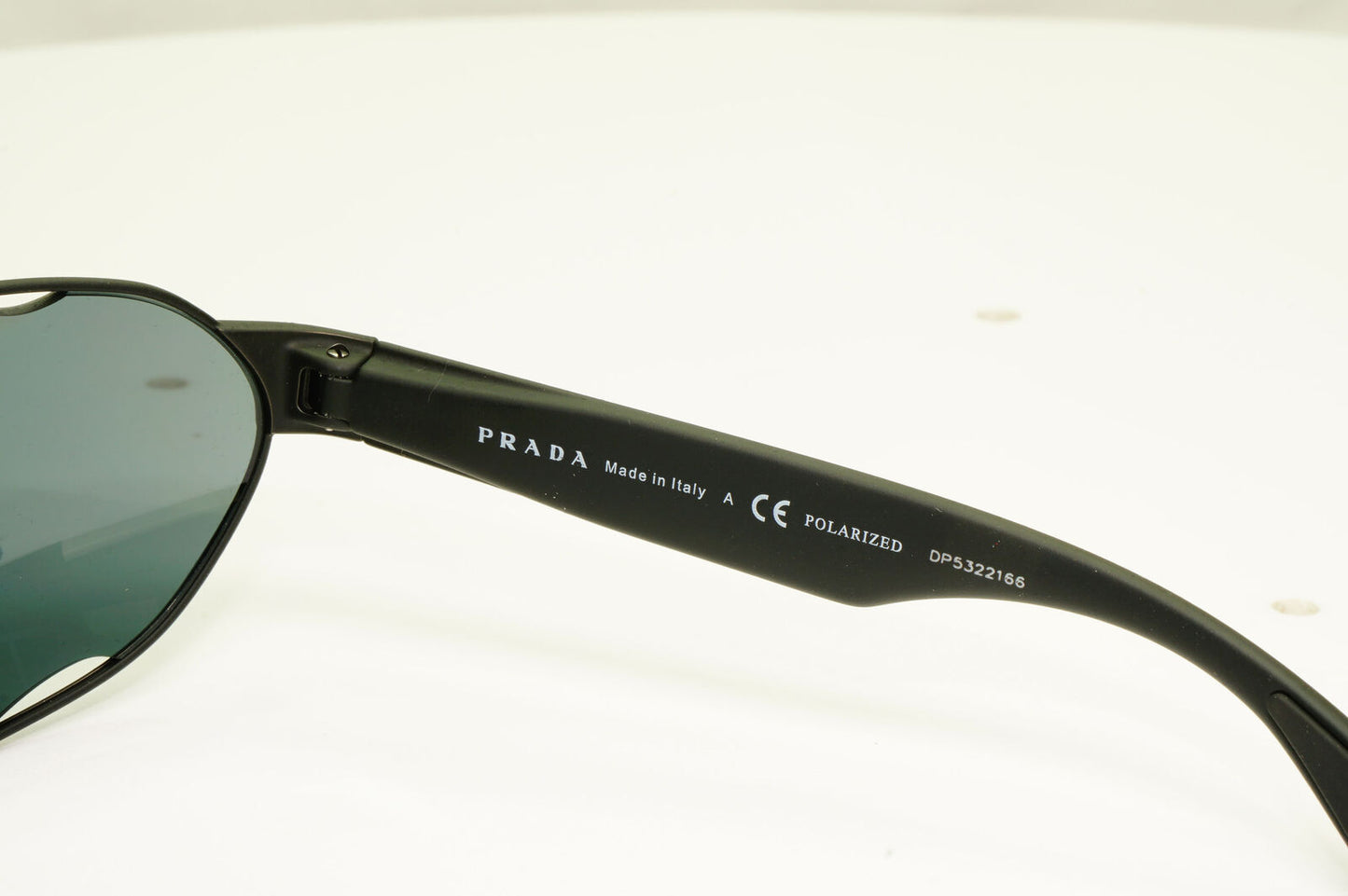 Prada Polarised Black Sunglasses Wrap Grey Pilot Mens PS56US SPS 56U DG0-5Z1