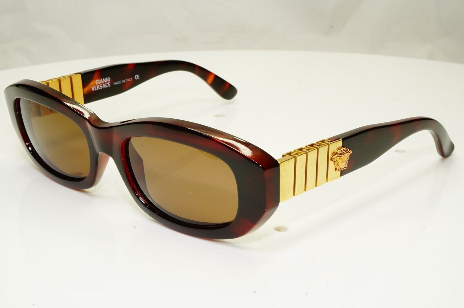 Gianni Versace Sunglasses 1996 Vintage Brown Gold Medusa MOD 481/B COL 900