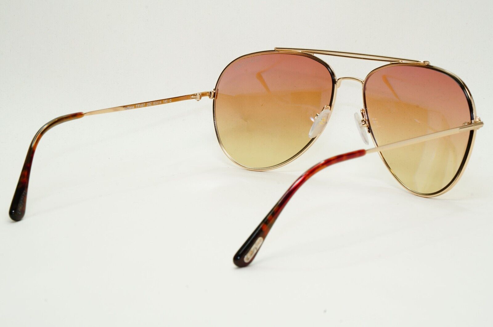 Tom Ford Sunglasses Indiana Gold Brown Gradient Metal Pilot FT0497 TF 497 28Z