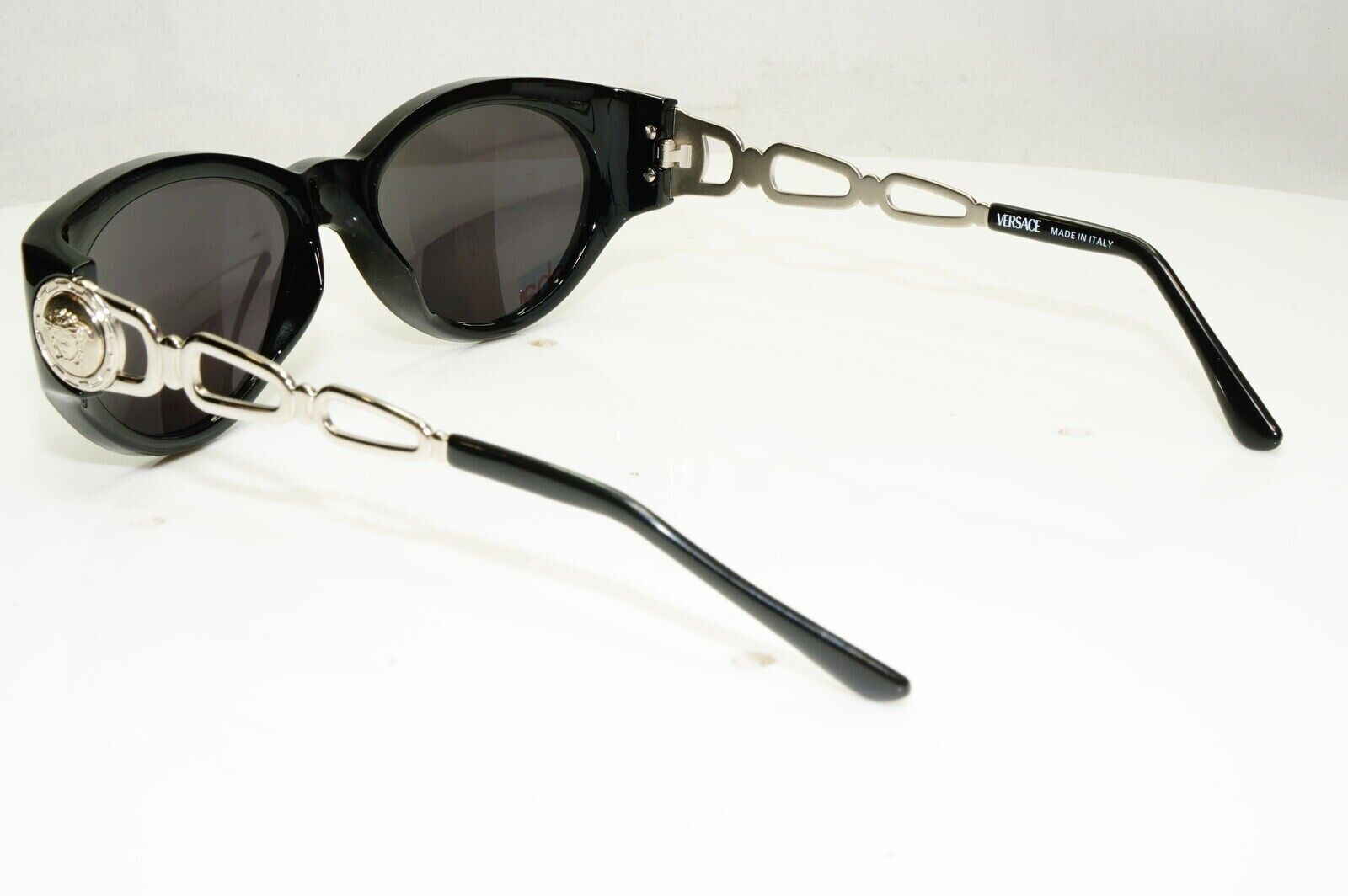 Gianni Versace Sunglasses 1996 Vintage Black Silver Medusa MOD 490 COL N52