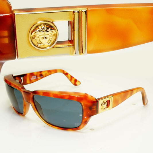 Gianni Versace 1996 Mens Vintage Brown Gold Medusa Sunglasses MOD 412/A COL 830