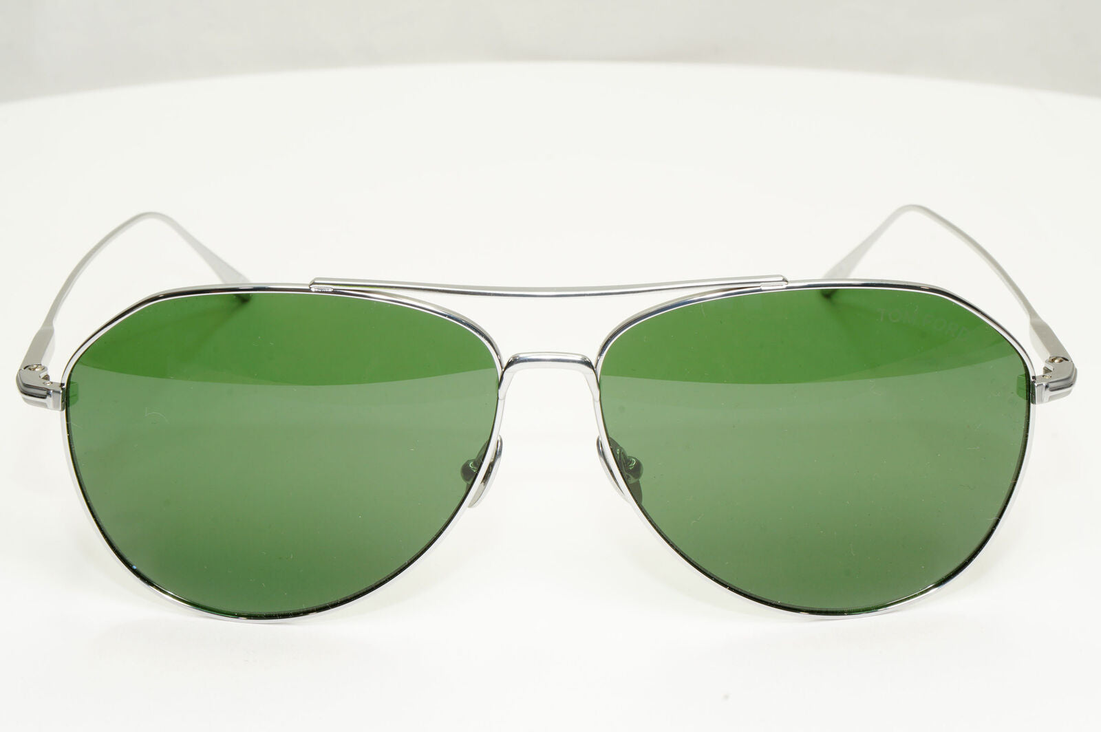 Tom Ford Titanium Japan Sunglasses Silver Green Pilot Cyrus TF 747 16N FT0747