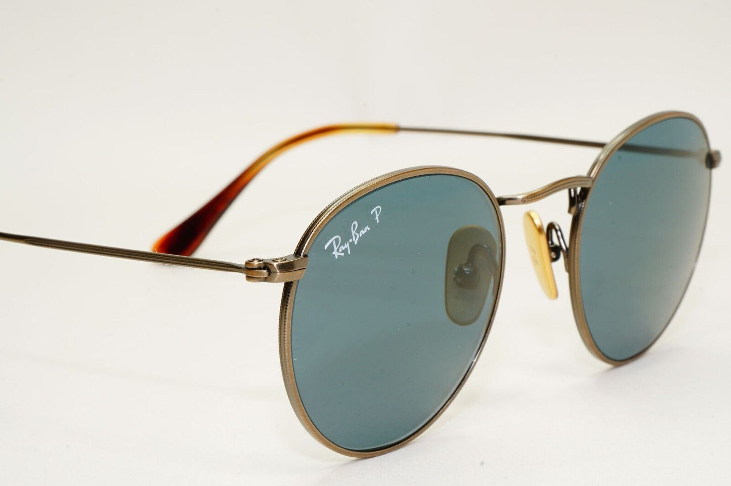 Ray-Ban Sunglasses Round Titanium Polarised Bronze Blue RB 8247 9207/T0 47mm