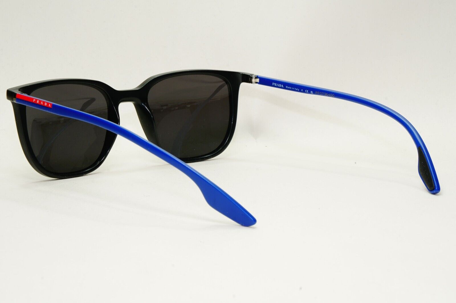 Prada Sunglasses Black Blue Matte Square Linea Rossa PS01OV VPS 01O 16G-1O1 50mm