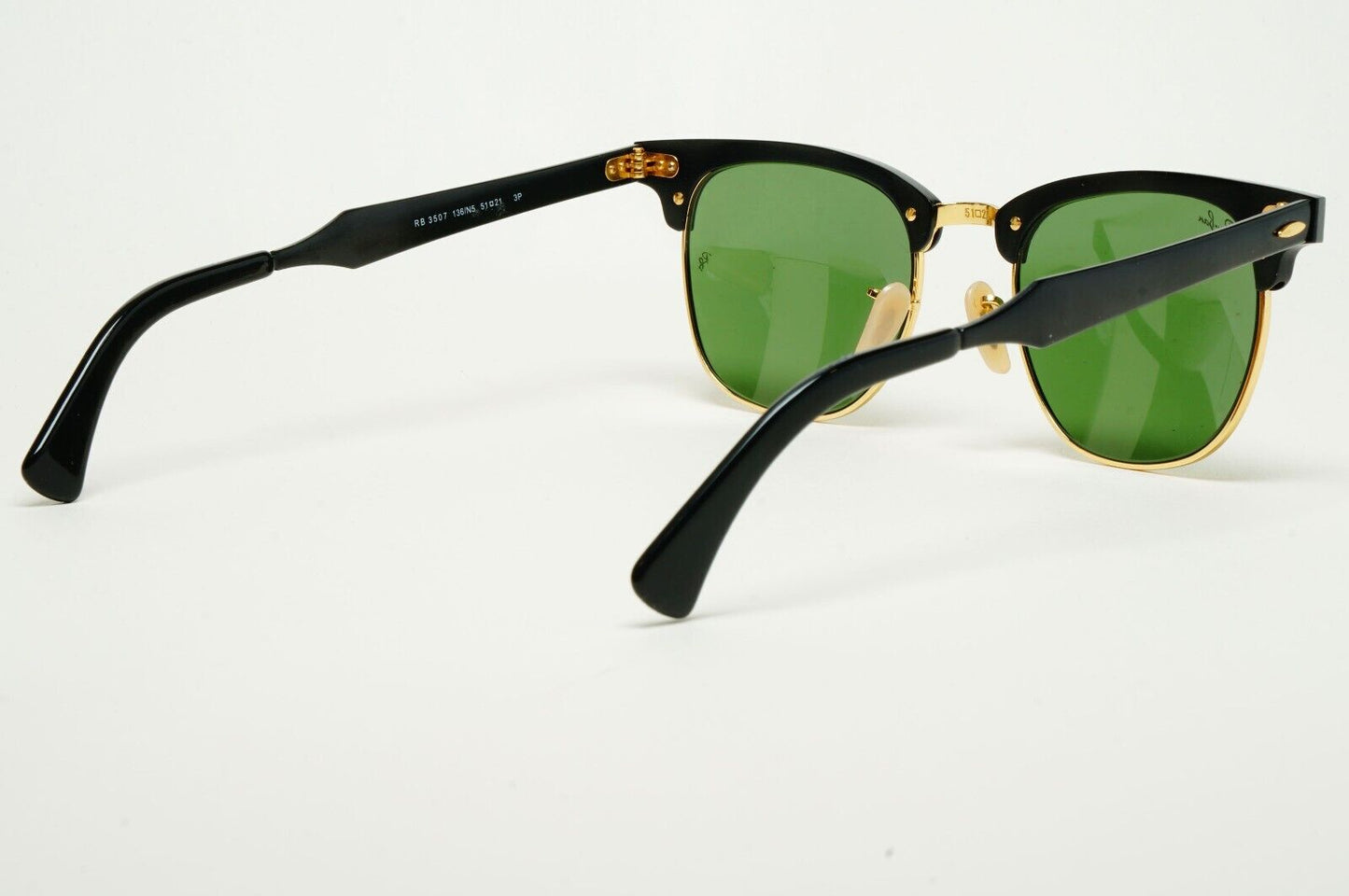 Ray-Ban Sunglasses Clubmaster Aluminum Black Gold Green RB 3507 136/N5 211124