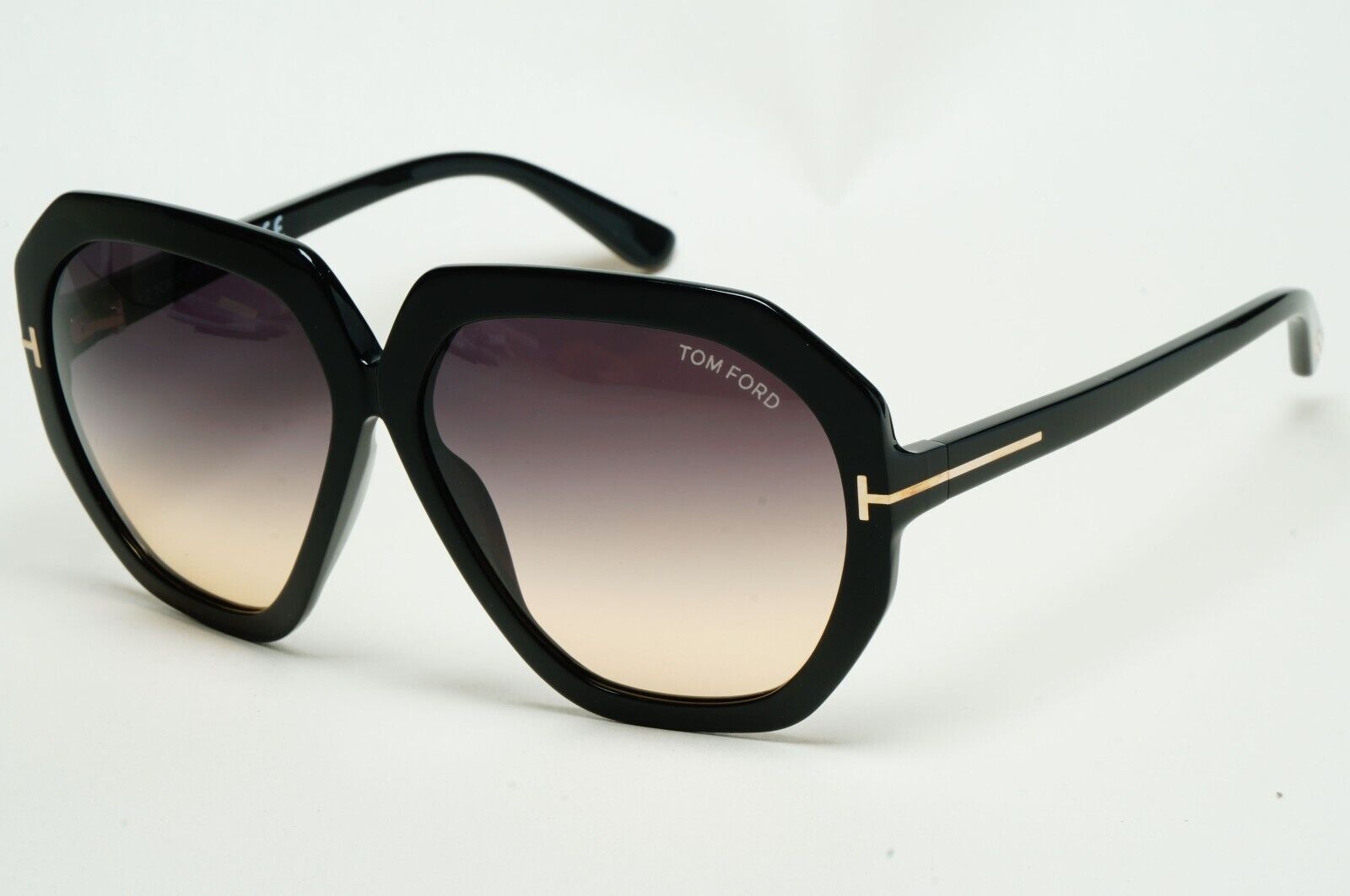 Tom Ford Sunglasses Pippa Black Brown Hexagonal Large Square FT0791 TF 791 01B