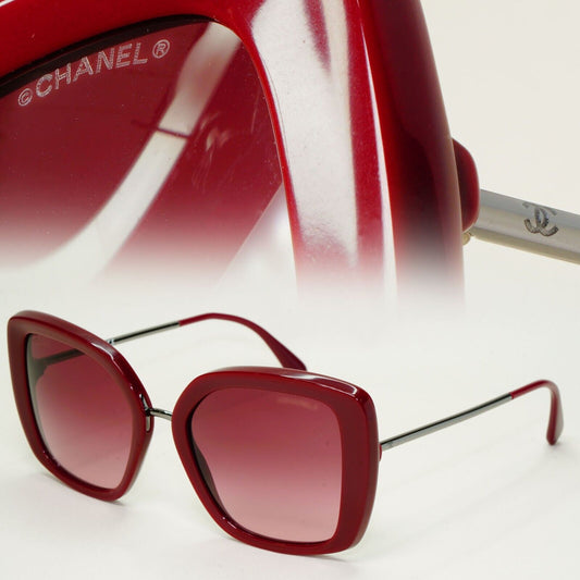 Chanel Sunglasses Red Burgundy Square Gradient Bordo 5401 c.1612/8H 54mm