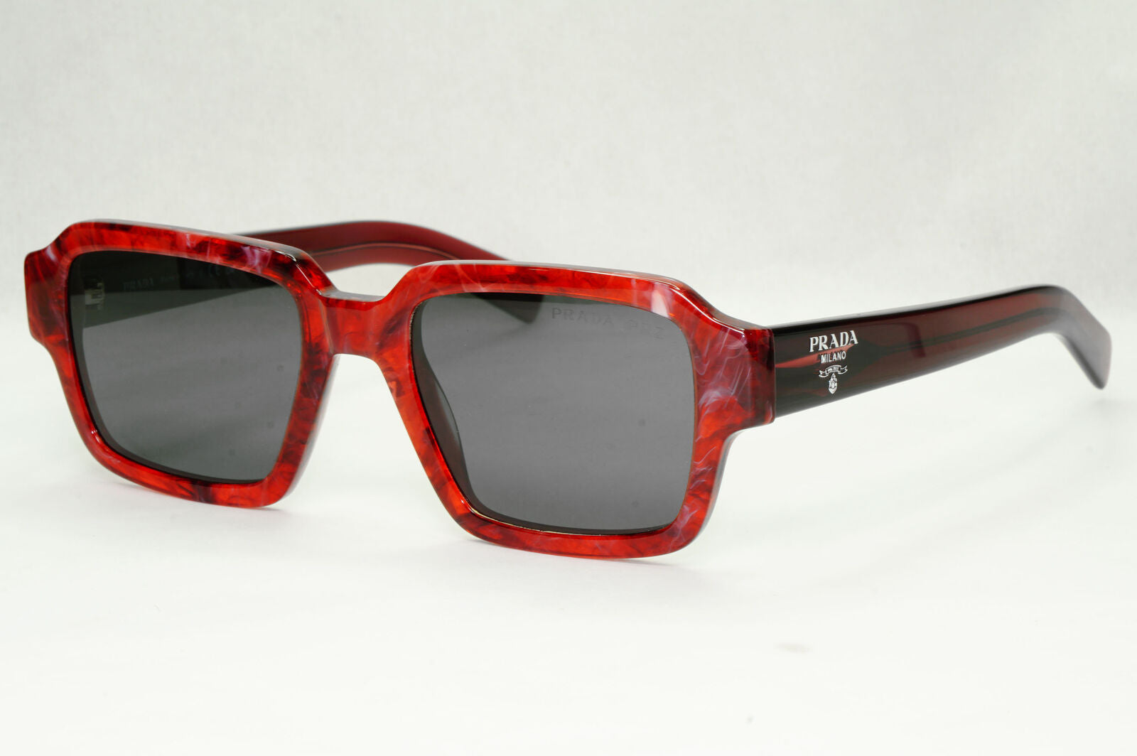 Prada Glass Lens Sunglasses Polarized Red Etruscan Stone Marble SPR 02Z 15F-08G