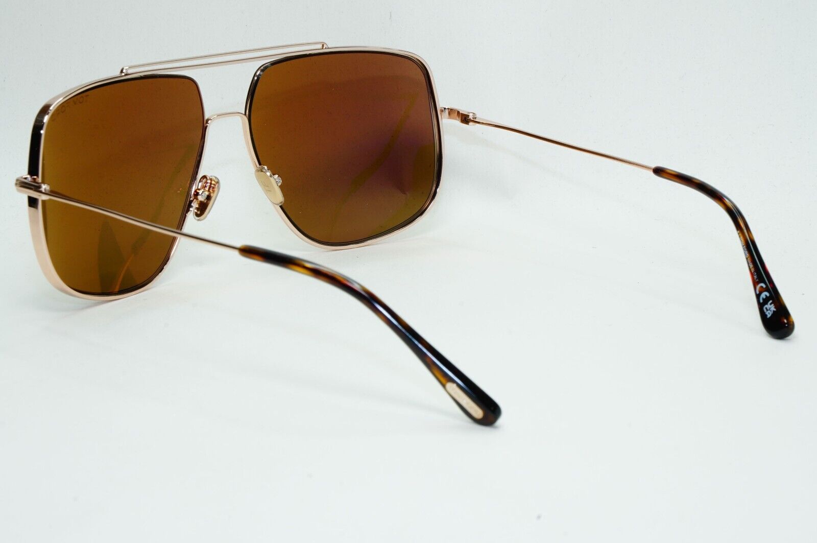 Tom Ford Sunglasses Liam Gold Brown Square Navigator Pilot FT0927 TF 927 28J