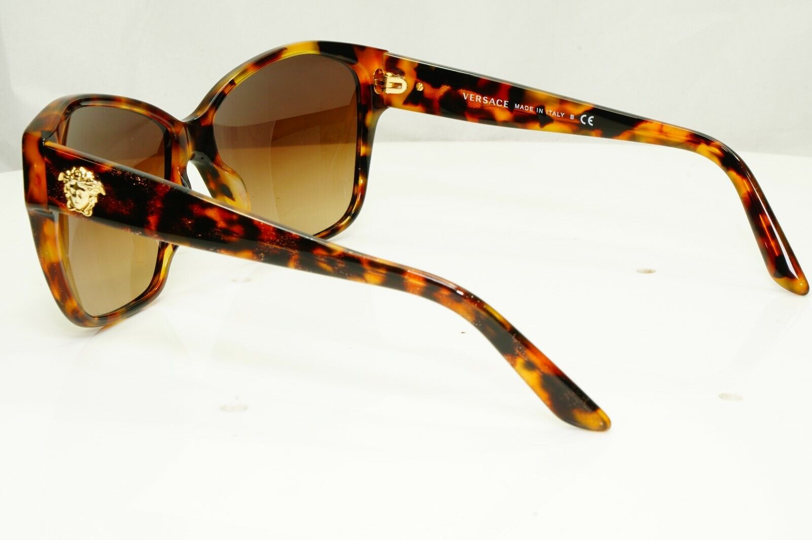 Versace Gold Medusa Brown Tortoise Shell Sunglasses Womens Square 4277 5115/13