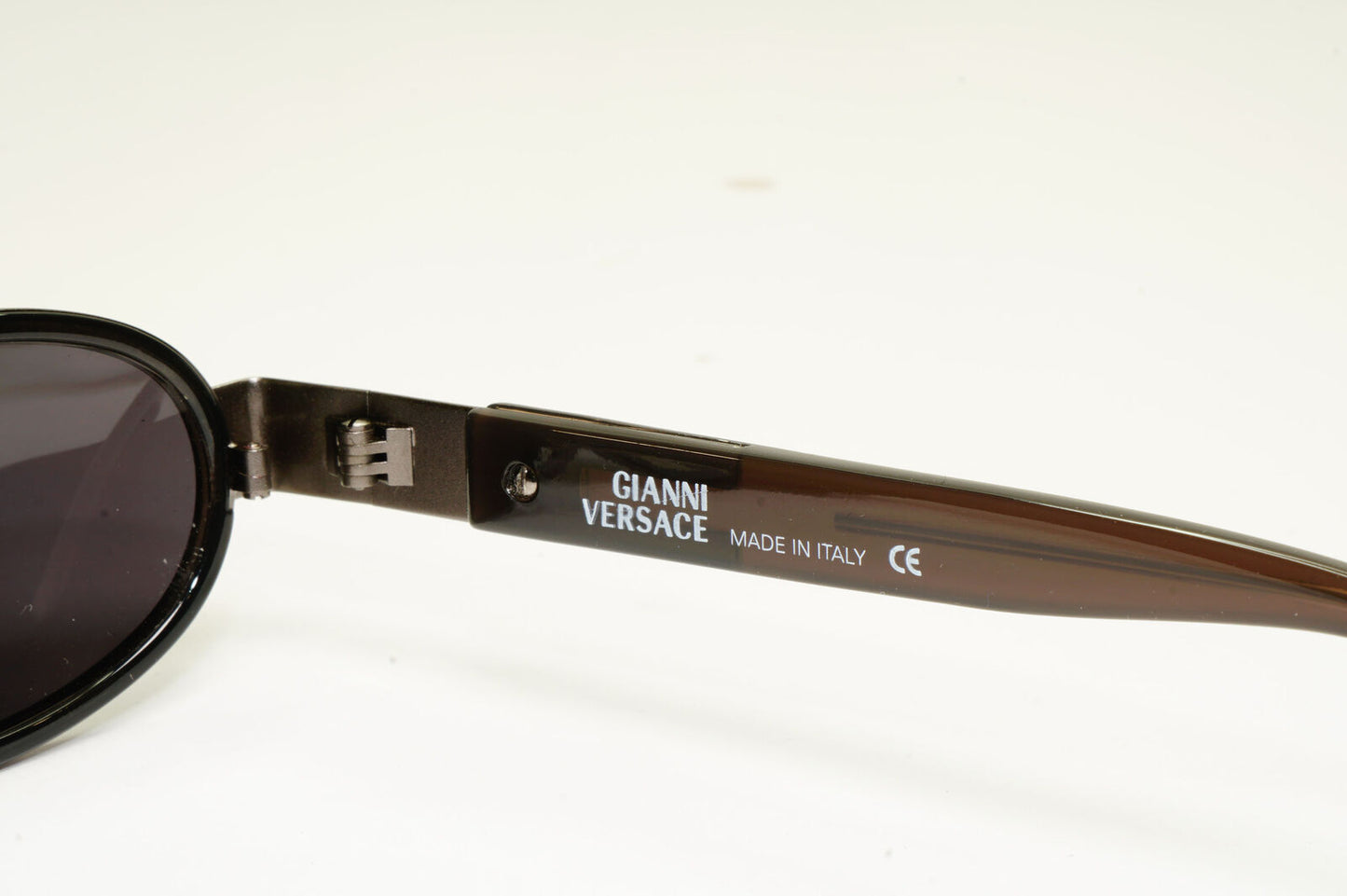 Gianni Versace 1996 Vintage Oval Brown Silver Medusa Sunglasses MOD X28 COL A34