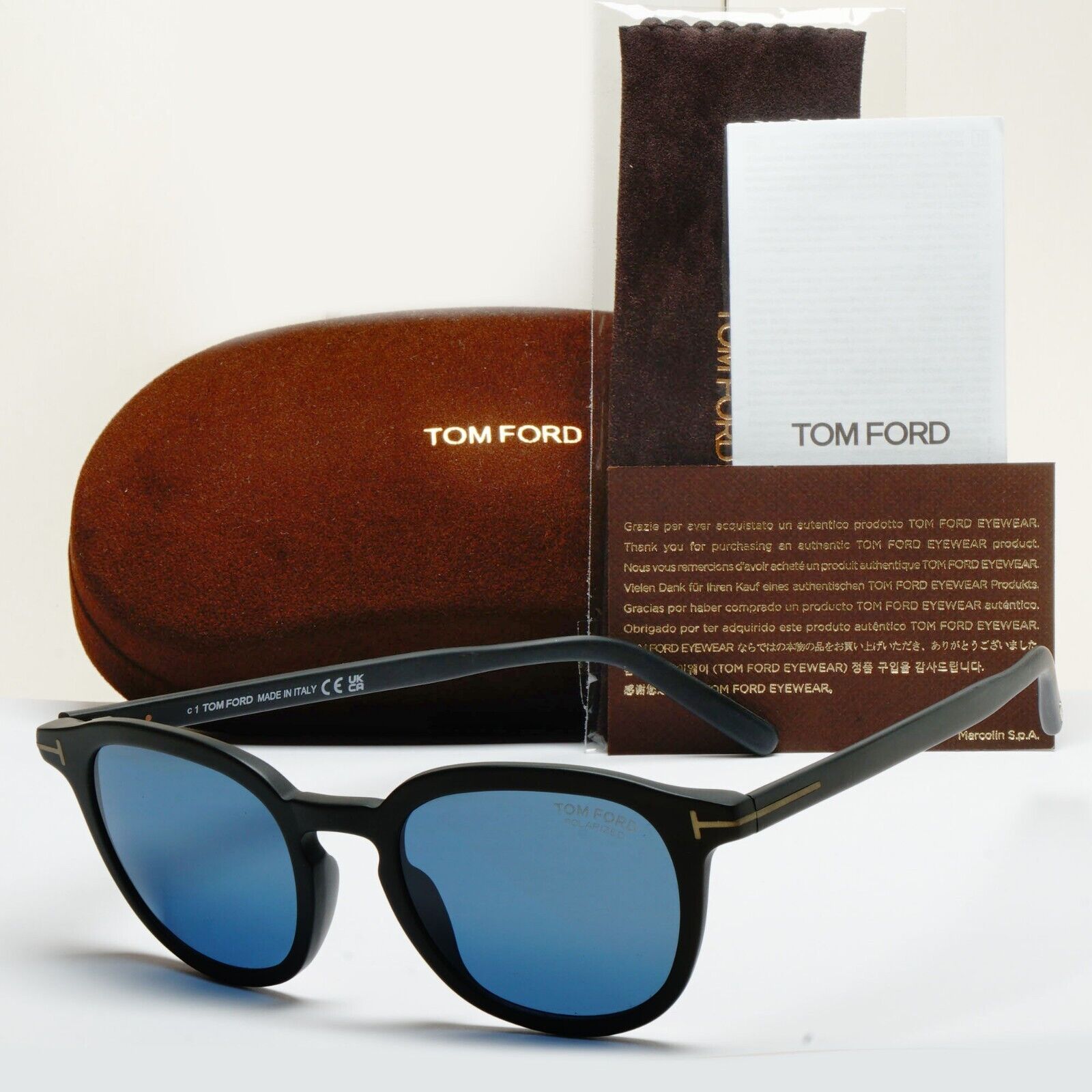 Tom Ford Sunglasses Pax Black Matte Blue Square FT0816 TF 816 02V 51mm