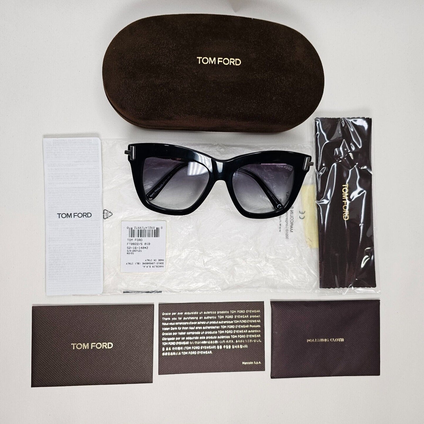 Tom Ford Sunglasses Dasha Black Silver Grey Gradient FT0822 TF 822 01B