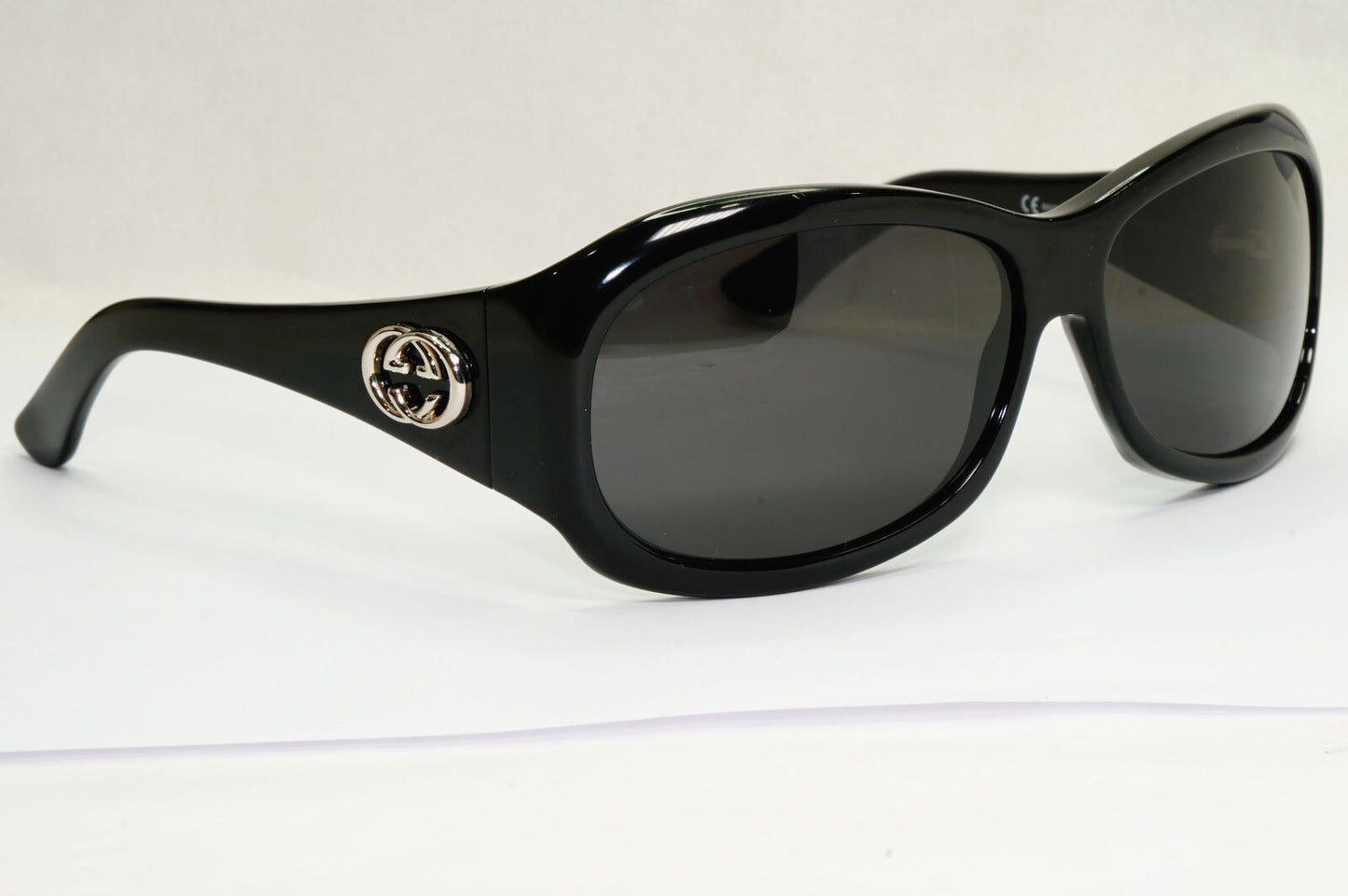 Gucci Sunglasses 2007 Vintag Black Silver Square Glossy GG 2966/S 807Y2 190224