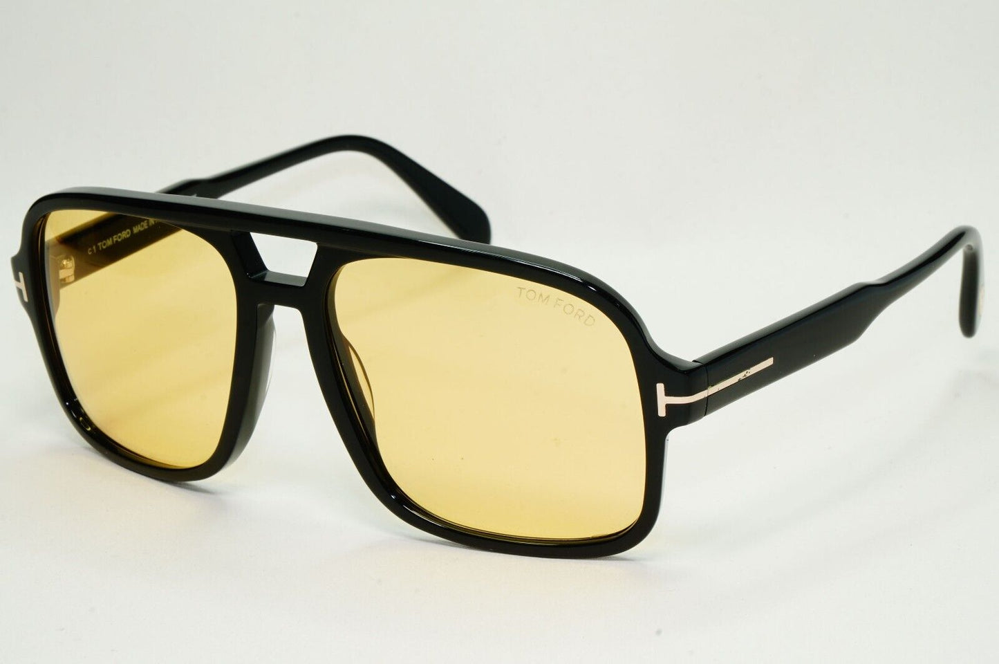 Tom Ford Sunglasses Falconer-02 Black Yellow Square Navigator TF 884 FT0884 01E