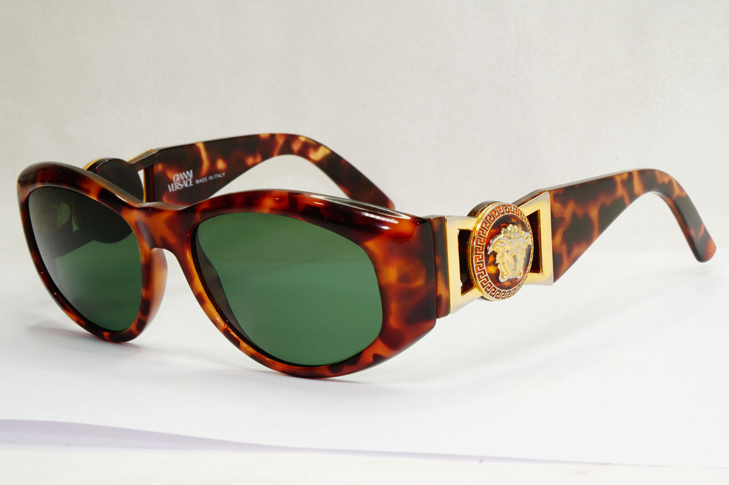 Gianni Versace Sunglasses 1996 Vintage Brown Gold MOD 424/M CO 869 Biggie 130224