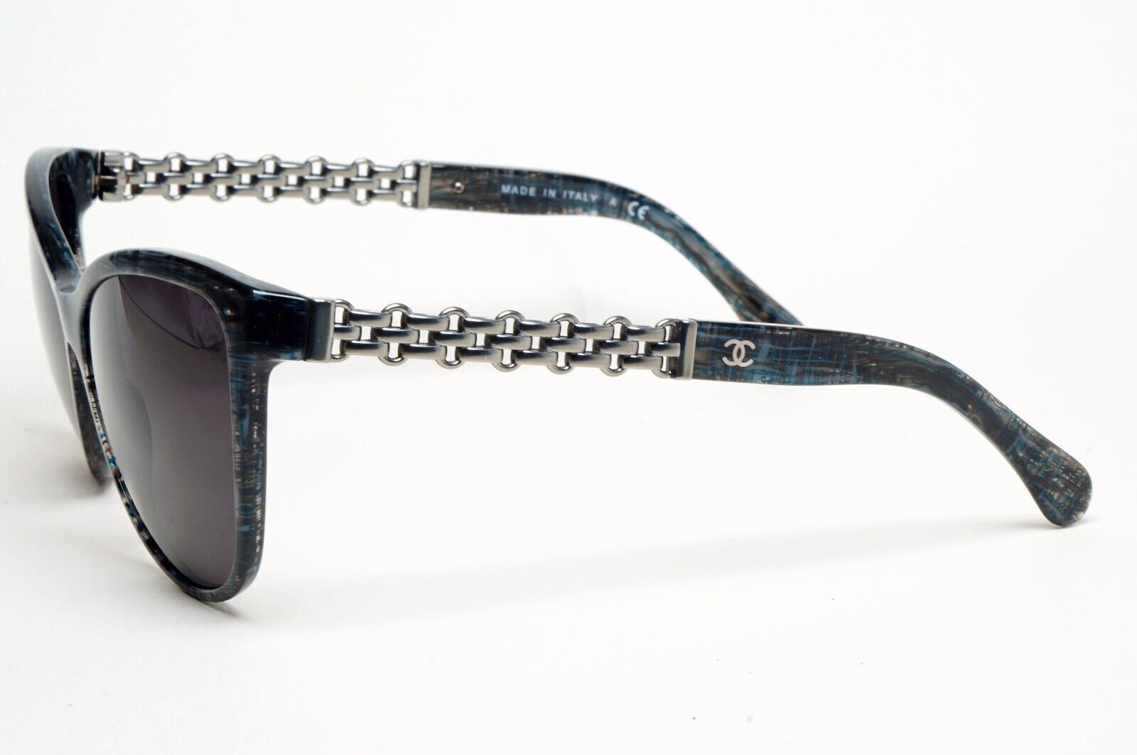 Chanel Sunglasses Chain Grey Black Square Tweed 5326 c.1527/S6 58mm 241124