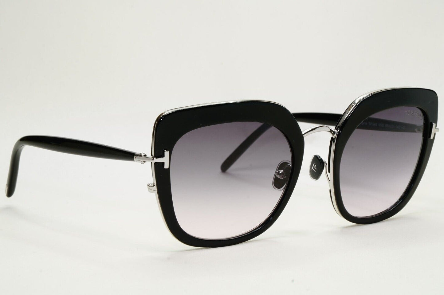 Tom Ford Sunglasses Virginia Black Grey Gradient Silver Square FT0945 TF 945 05B