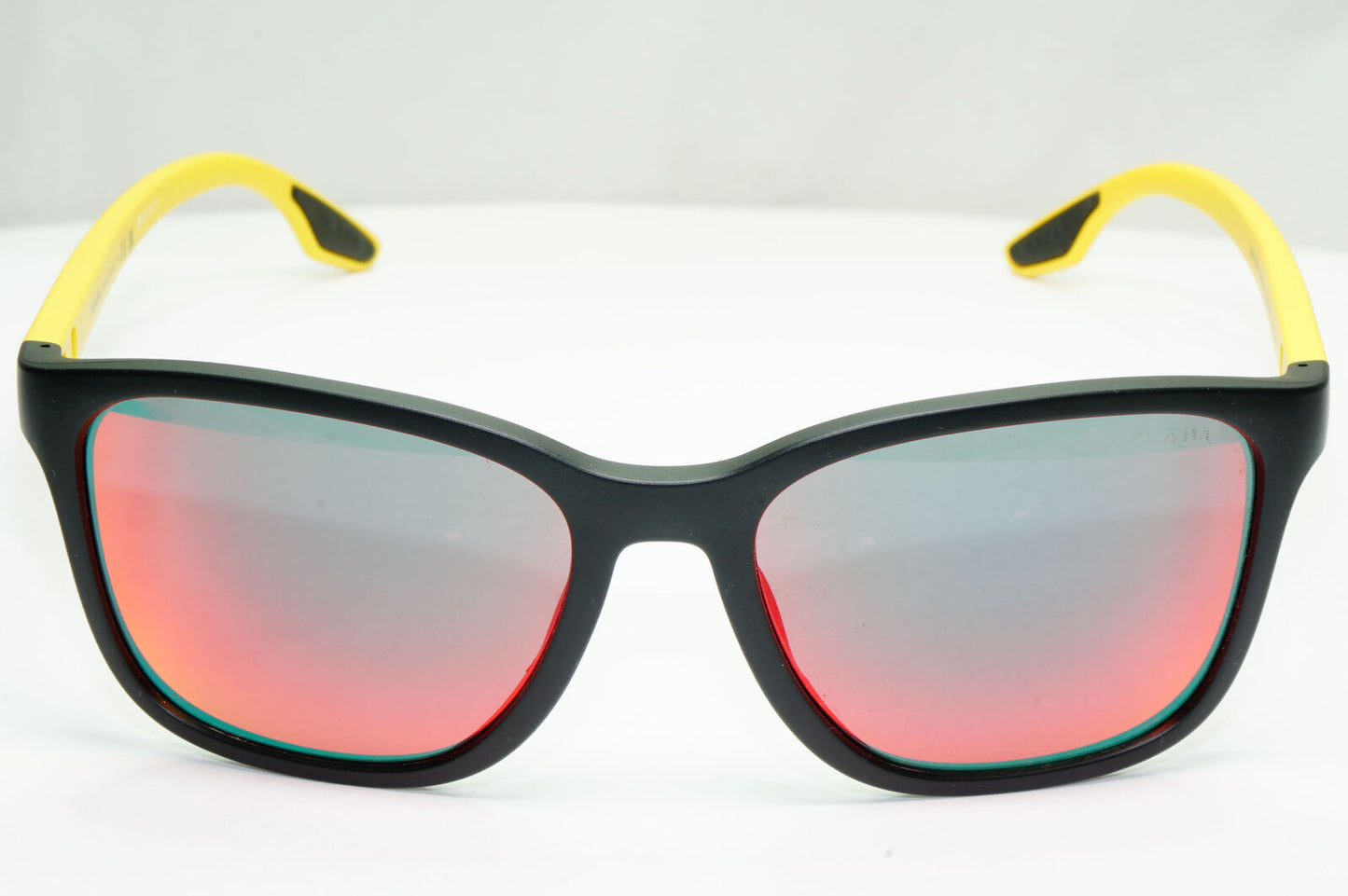 Prada Black Yellow Sunglasses Mirror Chameleon Square PS02WS SPS 02W 08W-08F