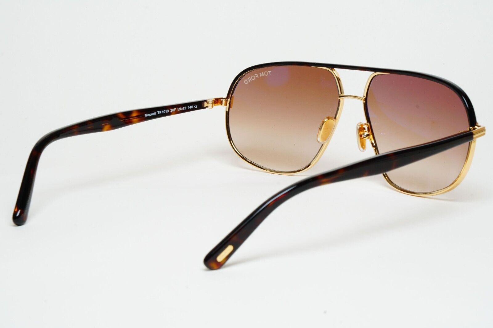 Tom Ford Sunglasses Maxwell Gold Brown Gradient Metal Pilot FT1019 TF 1019 30F