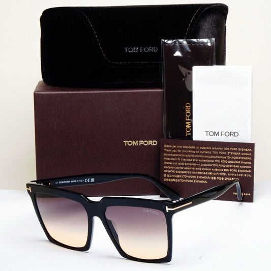 Tom Ford Sunglasses Sabrina-02 Black Brown Gradient Square FT0764 TF 764 01B