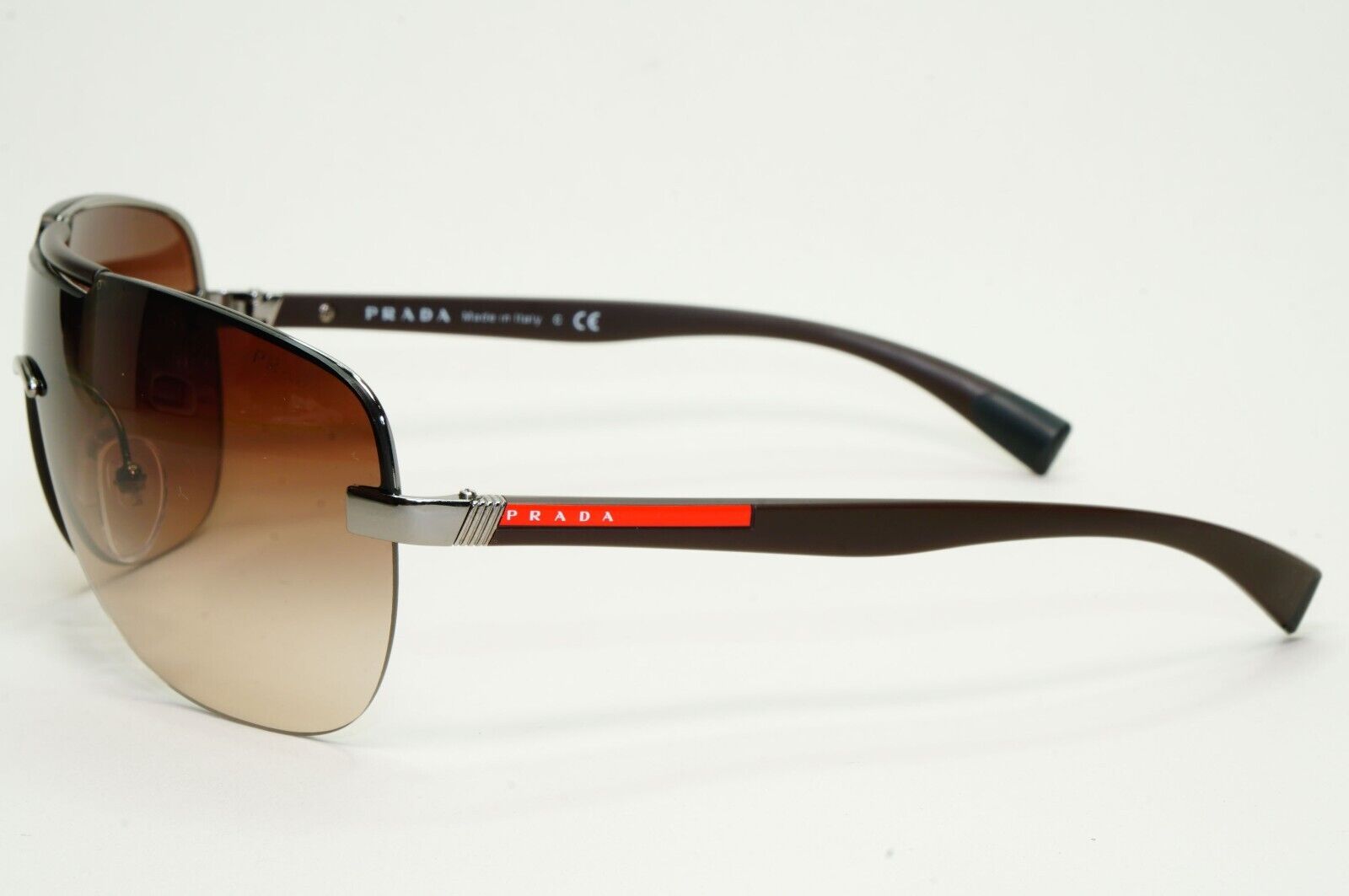 Prada Sunglasses 2007 Vintage Rare Brown  Shield PS52NS SPS 52N 5AV-6S1 050824